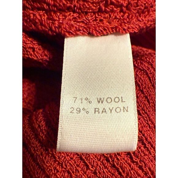 St. John Rustic Orange Wool Blend Santana Knit Collared Sweater Top Size L - Picture 11 of 11